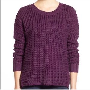 SAM EDELMAN Purple Chunky Knit Wool Blend Sweater